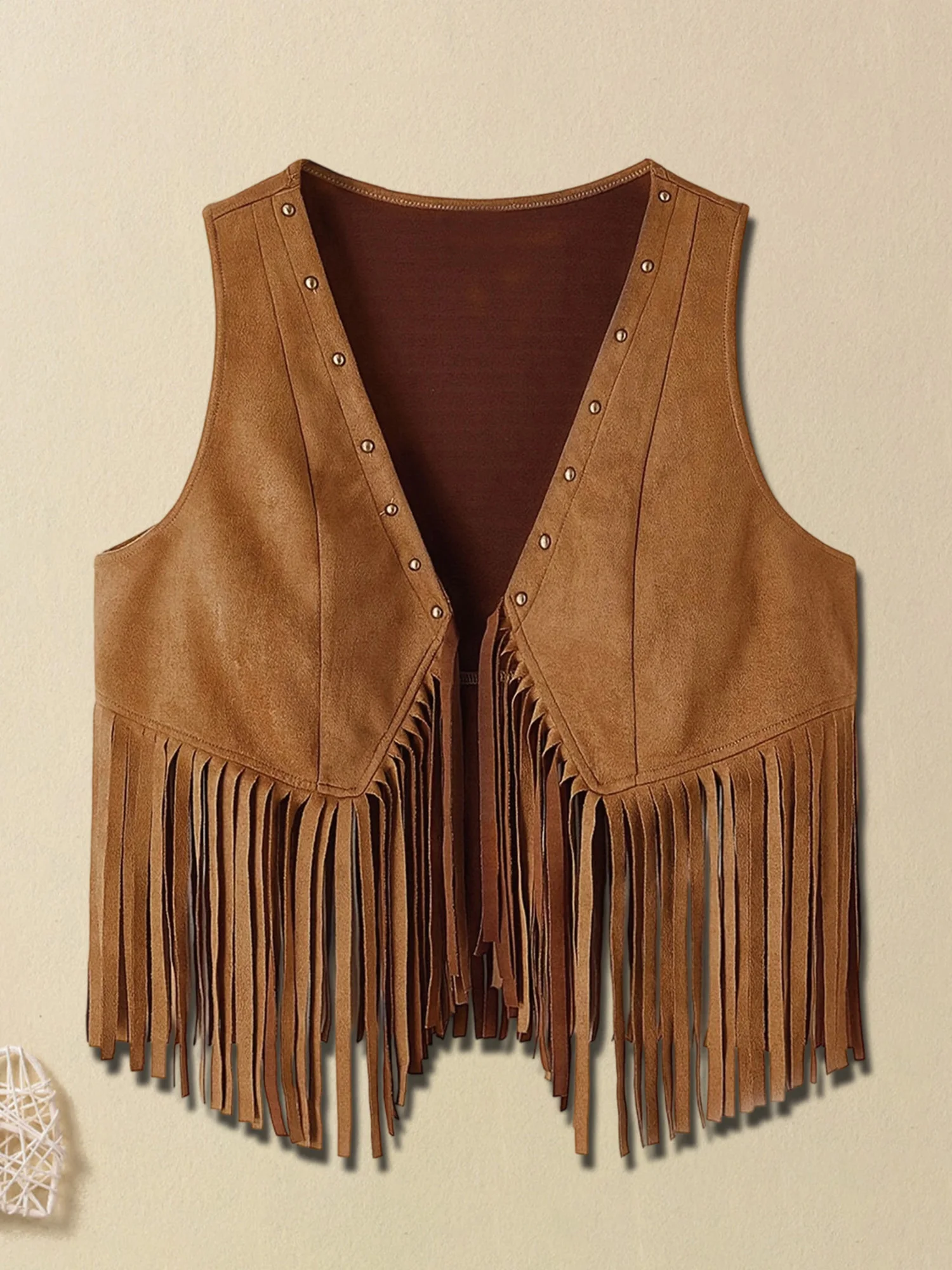 Ladies Fringe Waistcoat Stylish Plain V-Neck Sleeveless Tie-Front Cropped Blazer for Summer Fashion
Ladies Fringe Waistcoat Stylish Plain V-Neck Sleeveless Tie-Front Cropped Blazer for Summer Fashion