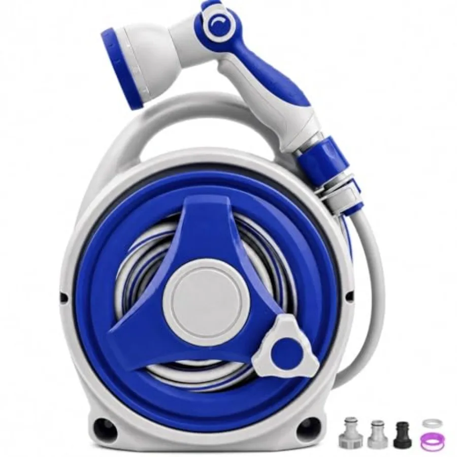 Retractable Garden Hose Reel 1/2 Inch x 50 FT Heavy Duty Rewind Wall Mount Hose Holder with 10-Pattern Spray Nozzle for Garden
Retractable Garden Hose Reel 1/2 Inch x 50 FT Heavy Duty Rewind Wall Mount Hose Holder with 10-Pattern Spray Nozzle for Garden