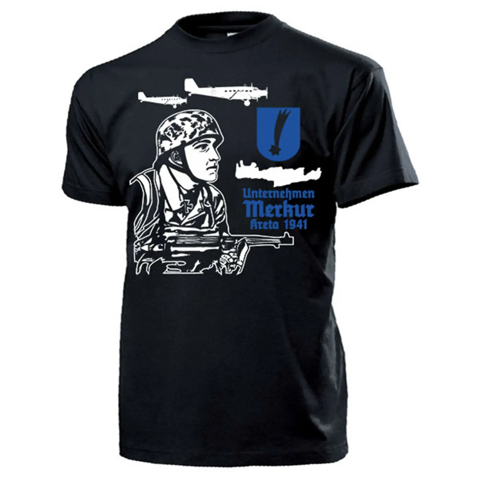 Unternehmen Merkur Kreta 1941 Deutsche Fallschirmjäger - T Shirt Men's 100% Cotton Casual T-shirts Loose Top Size S-3XL
Unternehmen Merkur Kreta 1941 Deutsche Fallschirmjäger - T Shirt Men's 100% Cotton Casual T-shirts Loose Top Size S-3XL