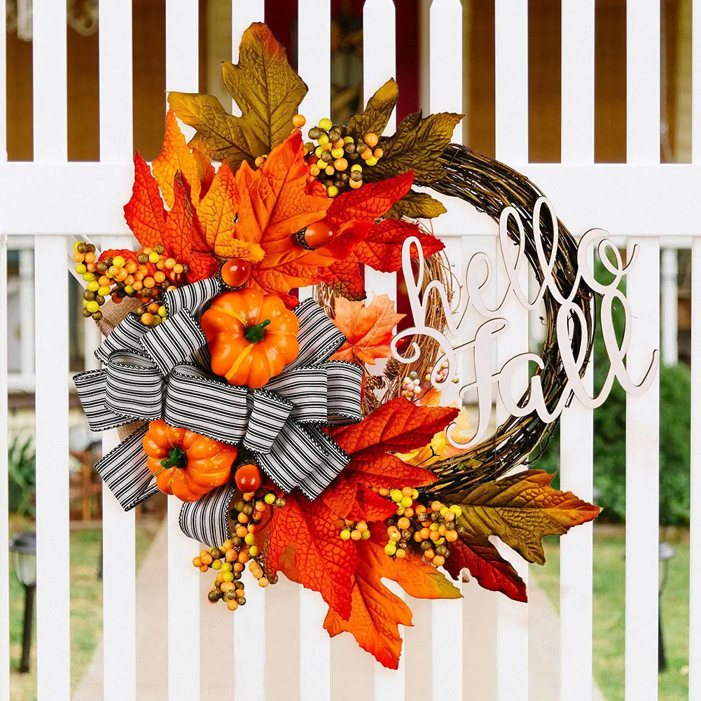 40cm Maple Leaf Pumpkin Wreath Festival Theme Artificial Pumpkin Wreath Front Door Autumn Wreath for Fall Harvest Decor
40cm Maple Leaf Pumpkin Wreath Festival Theme Artificial Pumpkin Wreath Front Door Autumn Wreath for Fall Harvest Decor
