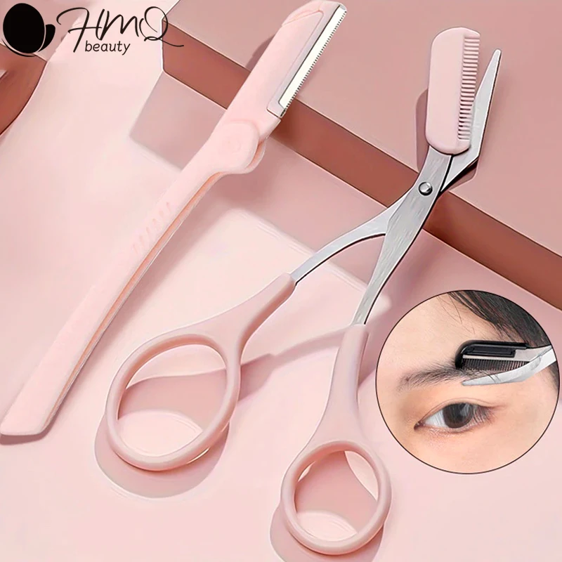 Eyebrow Trimmer Set Eyebrow Trimming Stainless Steel Scissors With Built-in Comb High Quality Makeup Scissors Woman Makeup Tools
Eyebrow Trimmer Set Eyebrow Trimming Stainless Steel Scissors With Built-in Comb High Quality Makeup Scissors Woman Makeup Tools