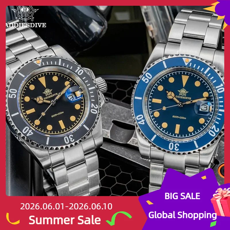 ADDIESDIVE Stainless Steel Quartz WristWatch For Men Luxury 41mm Relojes Masculino 200M Dive Watches Super Luminous Sports Watch
ADDIESDIVE Stainless Steel Quartz WristWatch For Men Luxury 41mm Relojes Masculino 200M Dive Watches Super Luminous Sports Watch