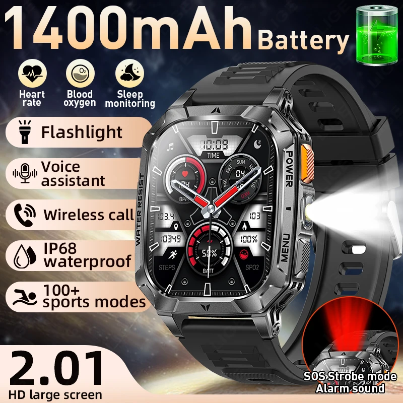 2026 New 1400mAh Super Large Battery Men Smart Watch Outdoor 2.01" HD Screen IP68 Waterproof Bluetooth Call Fitness Smartwatch
2026 New 1400mAh Super Large Battery Men Smart Watch Outdoor 2.01" HD Screen IP68 Waterproof Bluetooth Call Fitness Smartwatch