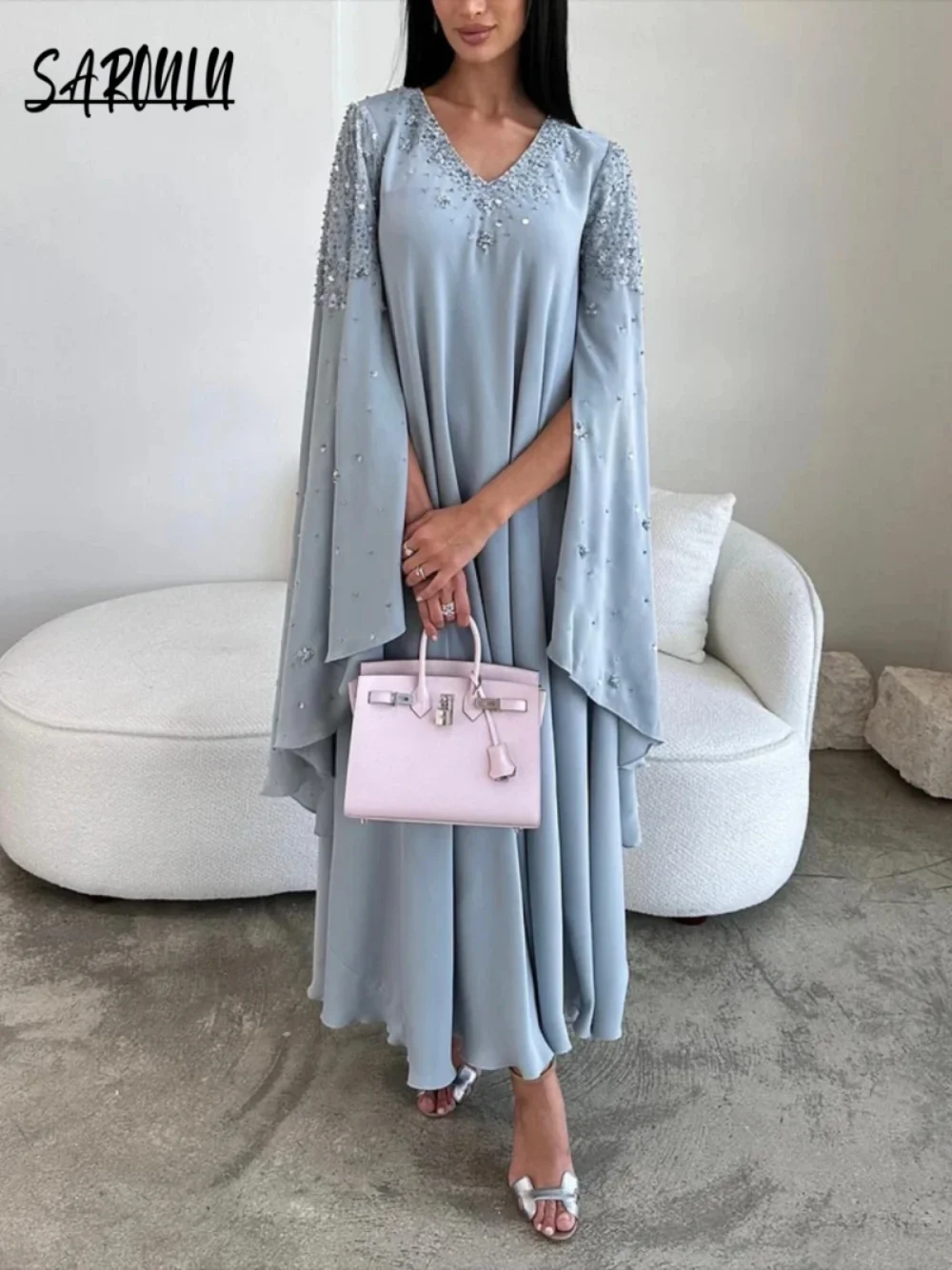 Arabic Simple Cap Sleeves Evening Dress Modern V Neck A Line Prom Dresses Elegant Women Wedding Gown Plus Size Vestido De Gala
Arabic Simple Cap Sleeves Evening Dress Modern V Neck A Line Prom Dresses Elegant Women Wedding Gown Plus Size Vestido De Gala