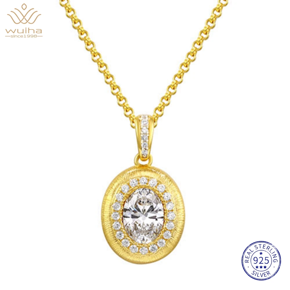 WUIHA 18K Gold Plated 925 Sterling Silver Sparkling Oval Cut 6*8 MM Lab Sapphire Gemstone Pendant Necklaces Fine Jewelry Gifts
WUIHA 18K Gold Plated 925 Sterling Silver Sparkling Oval Cut 6*8 MM Lab Sapphire Gemstone Pendant Necklaces Fine Jewelry Gifts