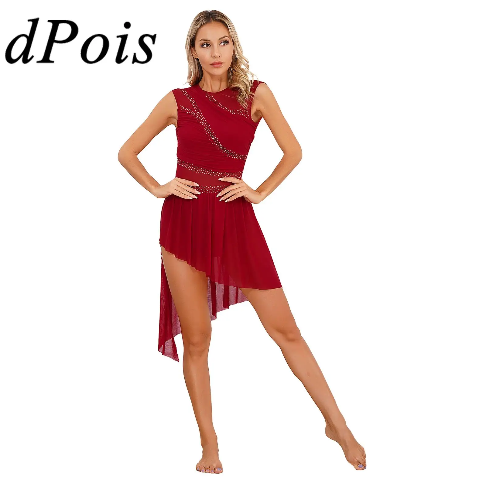 Womens Ballet Dress Shiny Rhinestone Mesh Gymnatics Skating Leotard Figure Skating Dress Modern Contemporary Dance Costume
Womens Ballet Dress Shiny Rhinestone Mesh Gymnatics Skating Leotard Figure Skating Dress Modern Contemporary Dance Costume
