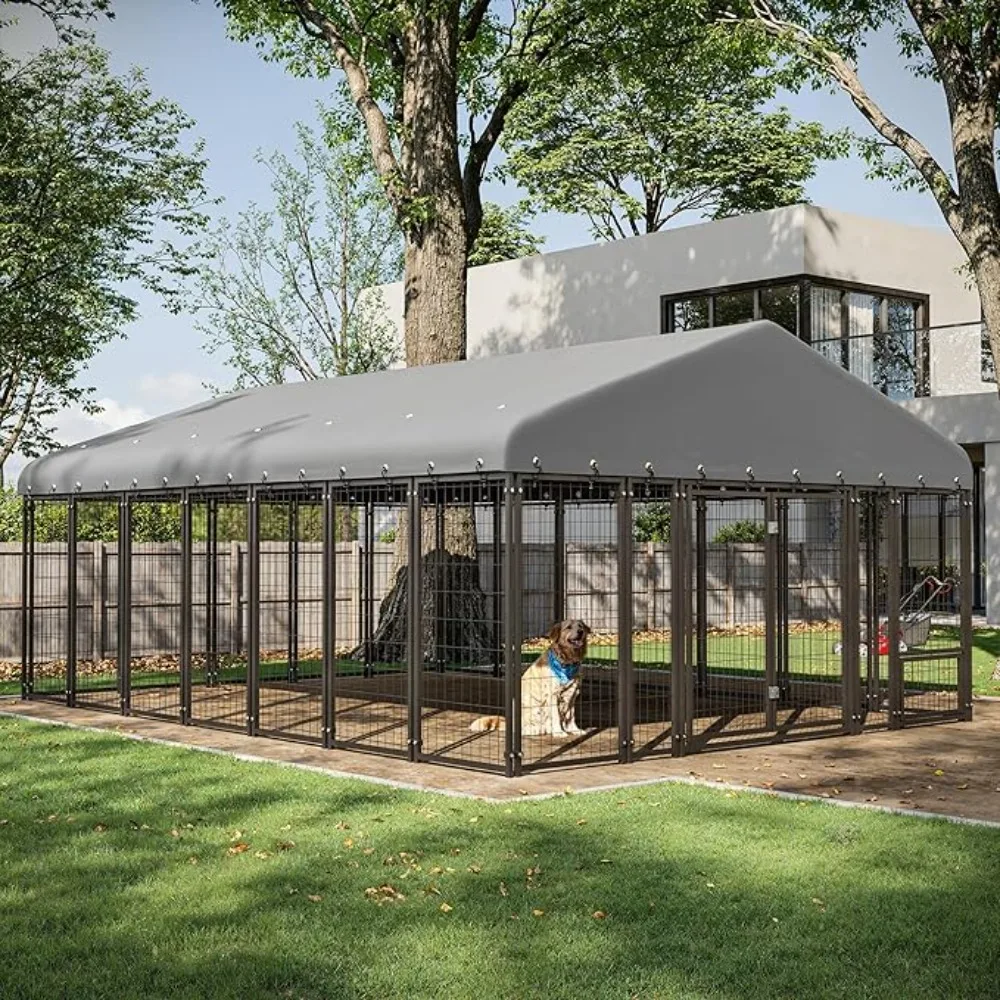 10X14FT Dog Kennel,Outside Double Door Dog Kennel Outdoor with Feeding, Heavy Duty Outdoor Durable Dog Cage
10X14FT Dog Kennel,Outside Double Door Dog Kennel Outdoor with Feeding, Heavy Duty Outdoor Durable Dog Cage