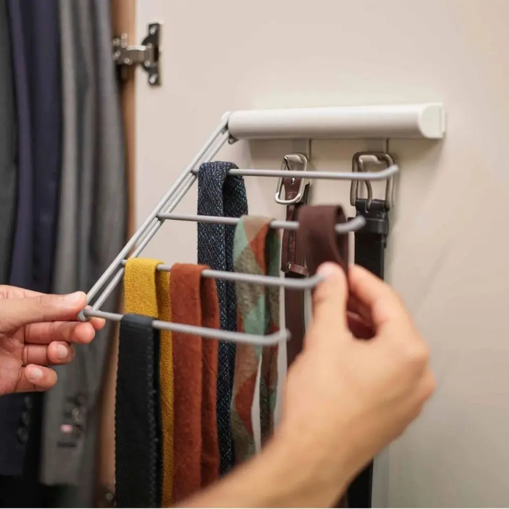 4 Layers Trouser Necktie Display Rack Sliding Self-adhesive Belt Storage Rack Multifunctional Space Saving Closet Organizer
4 Layers Trouser Necktie Display Rack Sliding Self-adhesive Belt Storage Rack Multifunctional Space Saving Closet Organizer