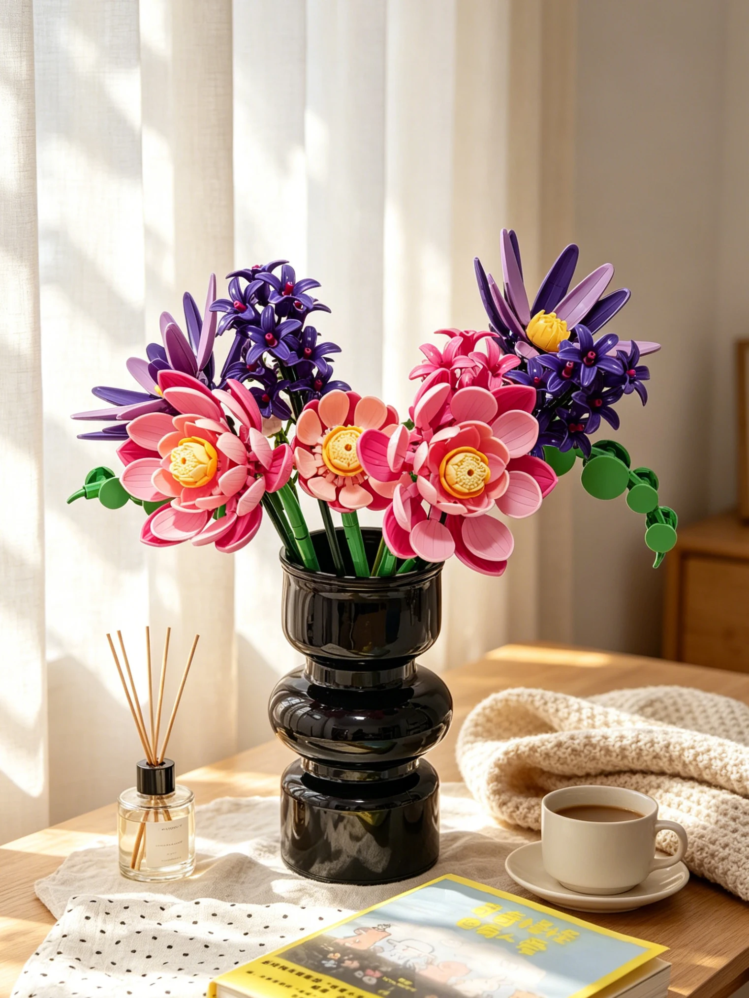 Pink and Purple Lotus Mixed Flower Building Block Bouquet Set, Blue Star Flower + Baby's Breath Assembled Eternal Flowers, Artificial Plant Model, Home/Office Decoration, Ins-Style Room Decoration, Gift for Girls
Pink and Purple Lotus Mixed Flower Building Block Bouquet Set, Blue Star Flower + Baby's Breath Assembled Eternal Flowers, Artificial Plant Model, Home/Office Decoration, Ins-Style Room Decoration, Gift for Girls