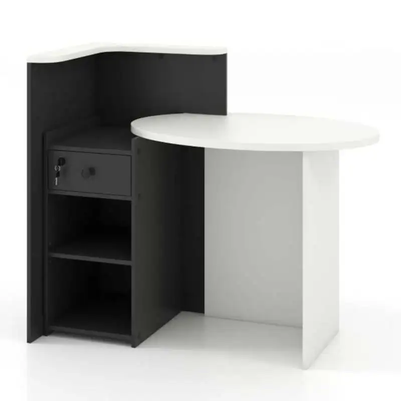 Reception Office Desk with Open Shelf and Lockable Drawer-Black
Reception Office Desk with Open Shelf and Lockable Drawer-Black