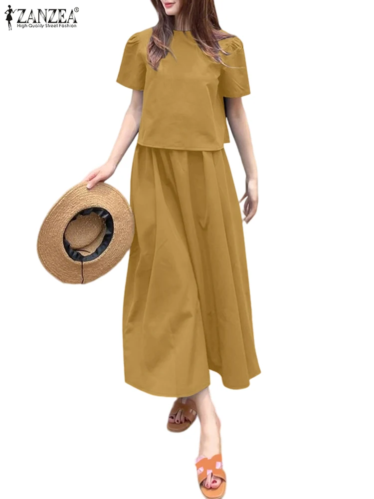 ZANZEA Woman Summer 2 Pieces Sets Casal Short Sleeve O-Neck Blouses Wide Leg Pants Two Piece Outfits Commute Solid Pant Sets
ZANZEA Woman Summer 2 Pieces Sets Casal Short Sleeve O-Neck Blouses Wide Leg Pants Two Piece Outfits Commute Solid Pant Sets
