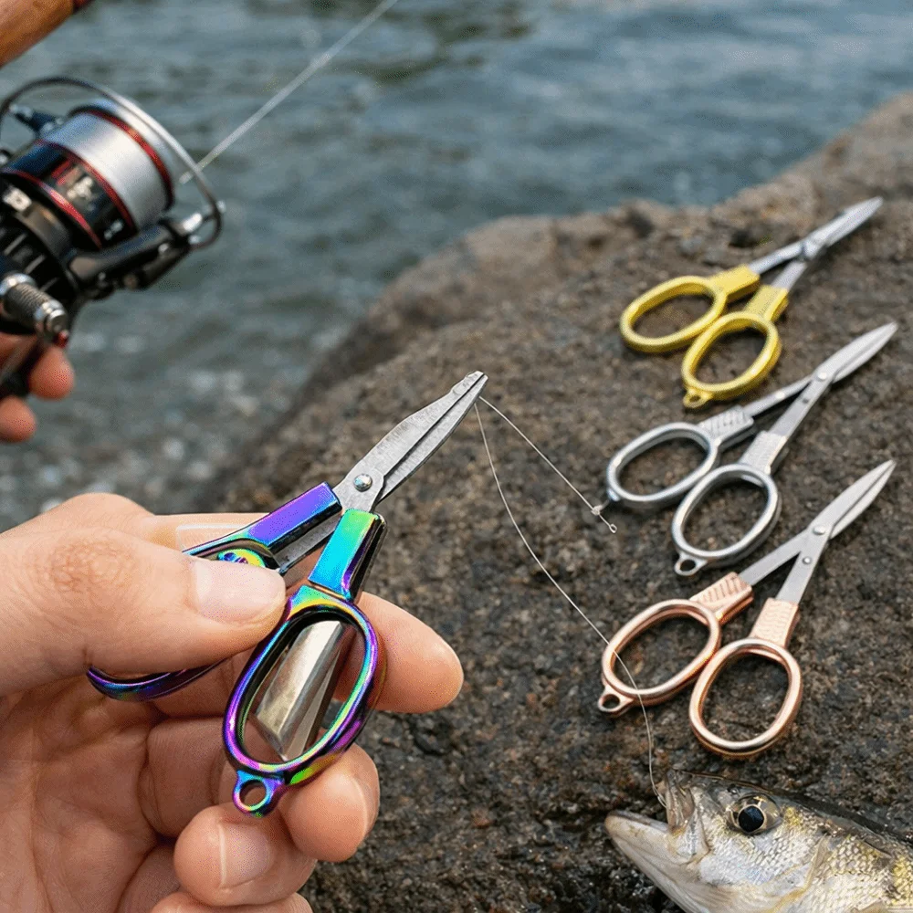 Key ring opening slot Fishing Shears Thickened cutting body Stainless Steel Portable Cutting Tool Gold/Silver Finish Smooth Cut
Key ring opening slot Fishing Shears Thickened cutting body Stainless Steel Portable Cutting Tool Gold/Silver Finish Smooth Cut