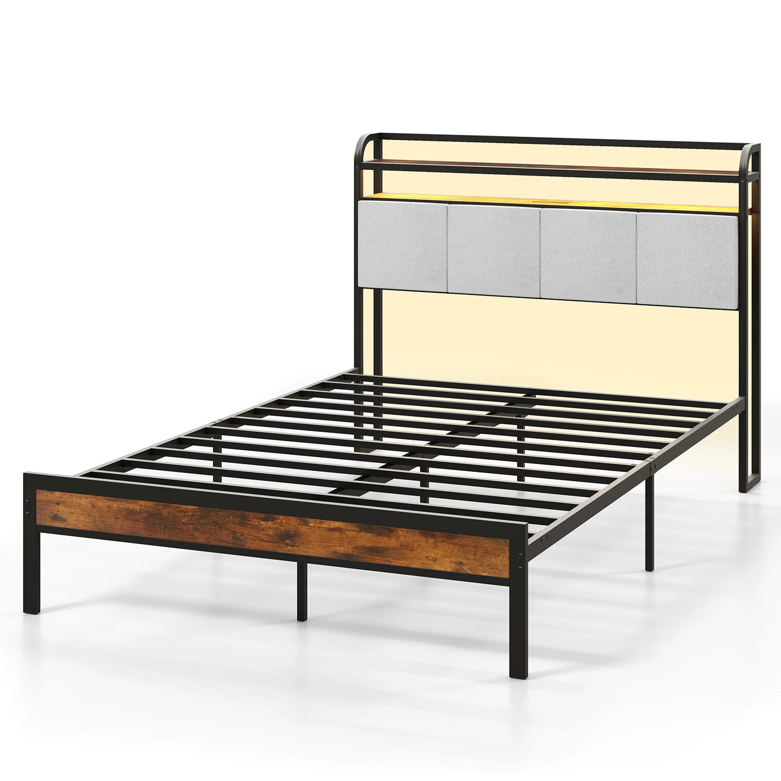 Full Size Bed Frame w/ LED Light & Charging Station Heavy Duty Metal Platform Bed
Full Size Bed Frame w/ LED Light & Charging Station Heavy Duty Metal Platform Bed