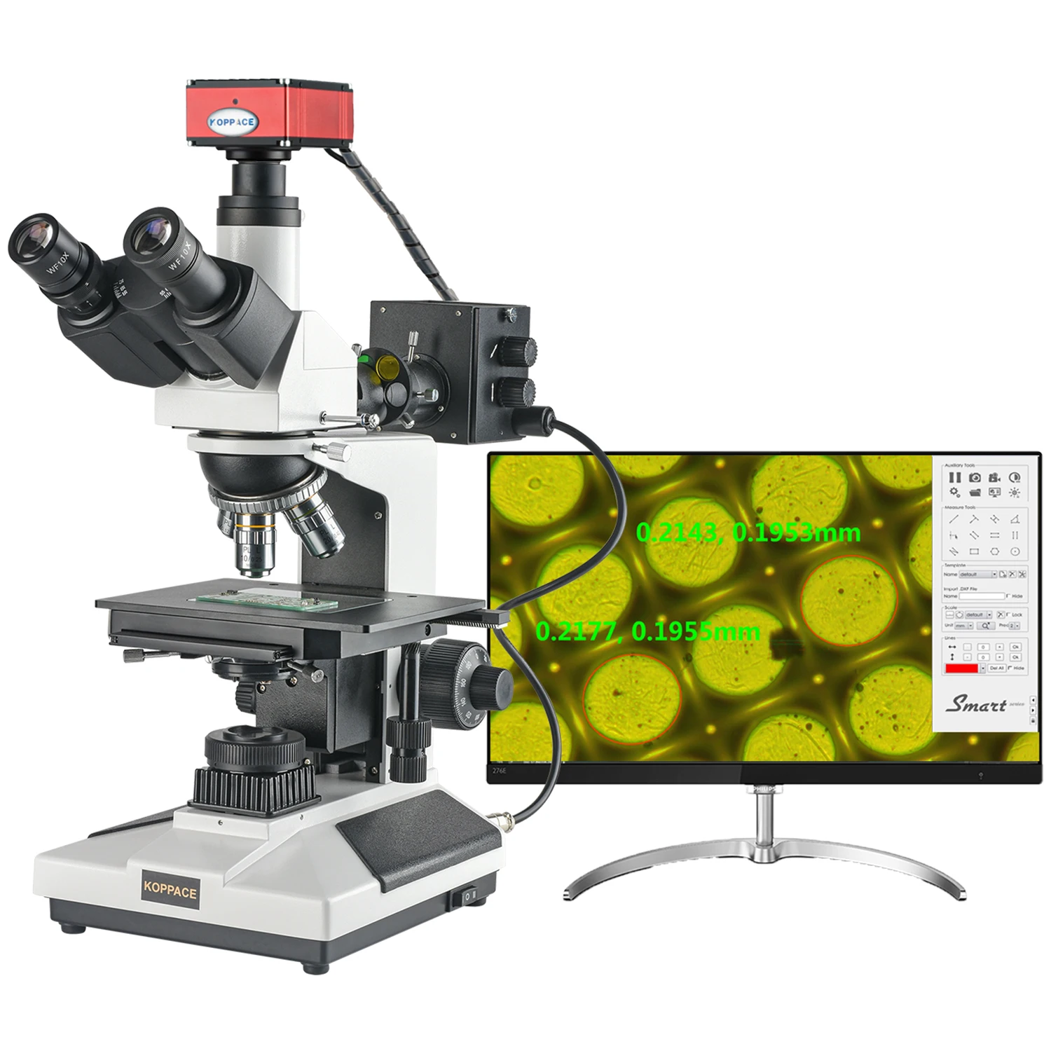 KOPPACE 340X-2730X Electron Metallurgical Microscope 2 Million Pixels HDMI Output Supports Measurement and Photographing
KOPPACE 340X-2730X Electron Metallurgical Microscope 2 Million Pixels HDMI Output Supports Measurement and Photographing