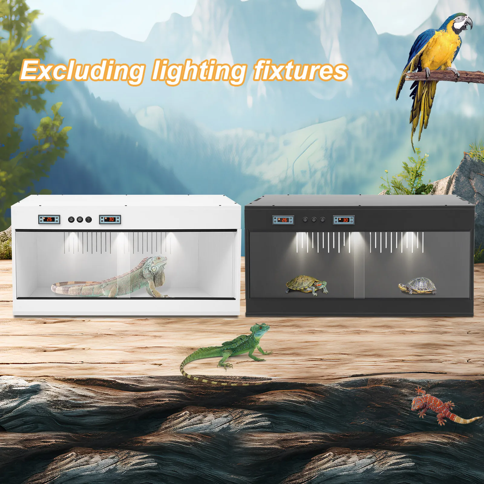 Modern Reptile Lounge Habitat with Glass Sliding Door and Intelligent Thermostat Reptile Breeding Box PVC Reptile Pet Box
Modern Reptile Lounge Habitat with Glass Sliding Door and Intelligent Thermostat Reptile Breeding Box PVC Reptile Pet Box