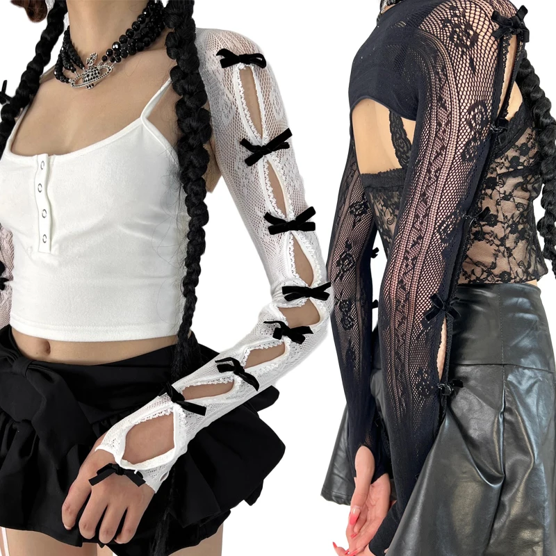 Women Lolita Jk Lace Fingerless Gloves Shawl Black Gothic DIY Strapping Sunscreen Sleeve Clothing Accessories Mesh Punk Gloves
Women Lolita Jk Lace Fingerless Gloves Shawl Black Gothic DIY Strapping Sunscreen Sleeve Clothing Accessories Mesh Punk Gloves