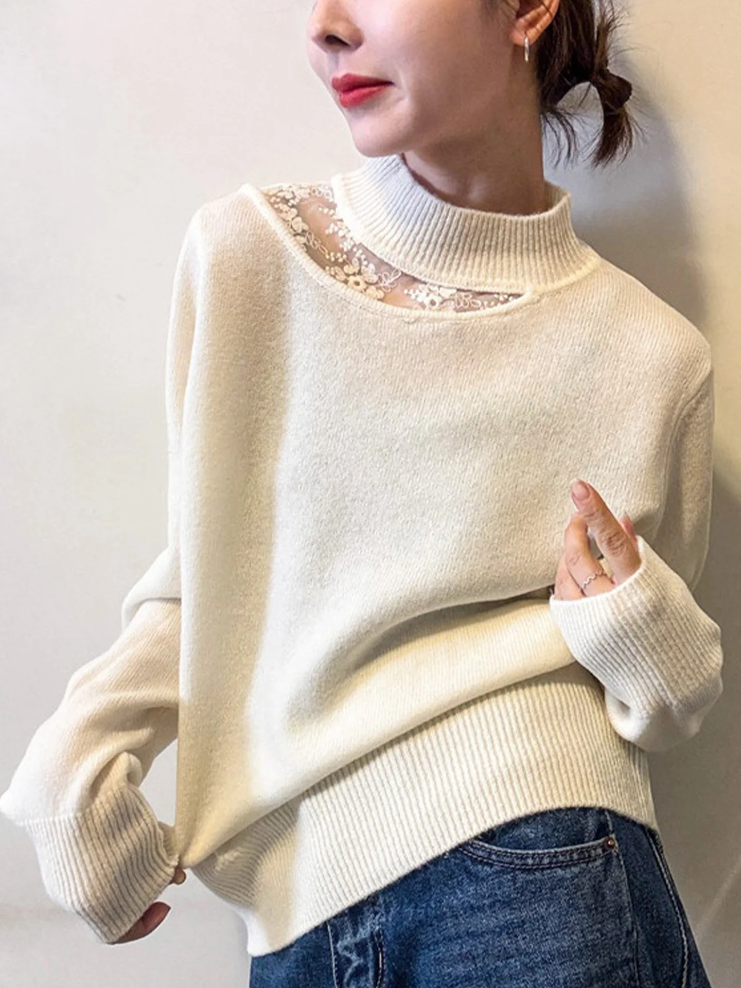 Зимний модный длинный свековый вязаный кружевной лоскутный универсальный топ-камер Ele Design для поездок на работу, трикотаж прямого кроя
Зимний модный длинный свековый вязаный кружевной лоскутный универсальный топ-камер Ele Design для поездок на работу, трикотаж прямого кроя