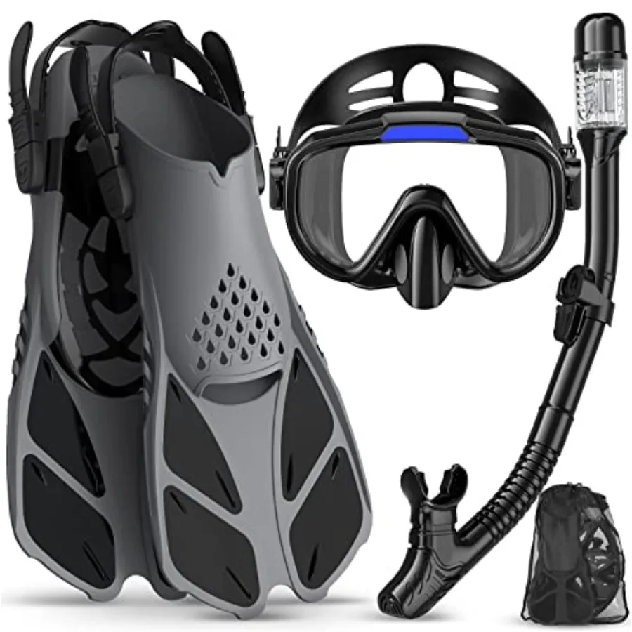 Snorkeling Gear for Adults Men Women, 4 in 1 Snorkel Set with Panoramic View Diving Mask Anti-Fog Anti-Leak, Dry Top Snorkel, F
Snorkeling Gear for Adults Men Women, 4 in 1 Snorkel Set with Panoramic View Diving Mask Anti-Fog Anti-Leak, Dry Top Snorkel, F