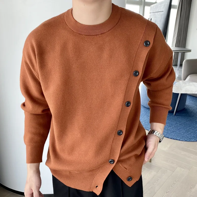 High Quality Loose Breasted Split Men Sweater Mens Pullover Sweater Pull Homme Autumn Sweater For Men Knitted Round Neck Sweater
High Quality Loose Breasted Split Men Sweater Mens Pullover Sweater Pull Homme Autumn Sweater For Men Knitted Round Neck Sweater