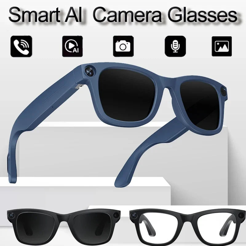 Новинка 2025 года, очки для умной камеры с искусственным интеллектом, Bluetooth-видеорегистратор для вызова, Wi-Fi передача музыки, уличные умные очки с защитой от синего света 
Новинка 2025 года, очки для умной камеры с искусственным интеллектом, Bluetooth-видеорегистратор для вызова, Wi-Fi передача музыки, уличные умные очки с защитой от синего света