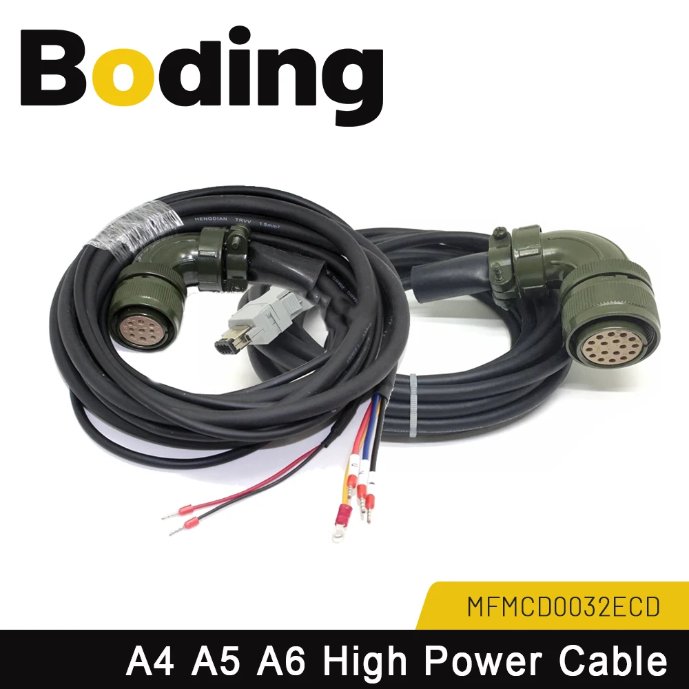 Boding A4 A5 A6 High Power Servo Motor Power Cable Cord Mfmcd0032ecd Encoder Cable
Boding A4 A5 A6 High Power Servo Motor Power Cable Cord Mfmcd0032ecd Encoder Cable