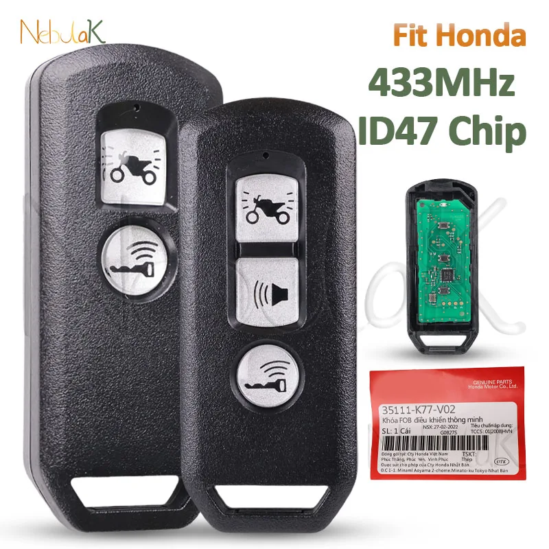 Мото пульт дистанционного управления 433 МГц для Honda K01 K77 K96 K97 K35V3 ADV SH Forza 300 PCX150 ID47 чип мотоцикл скутер умный брелок
Мото пульт дистанционного управления 433 МГц для Honda K01 K77 K96 K97 K35V3 ADV SH Forza 300 PCX150 ID47 чип мотоцикл скутер умный брелок