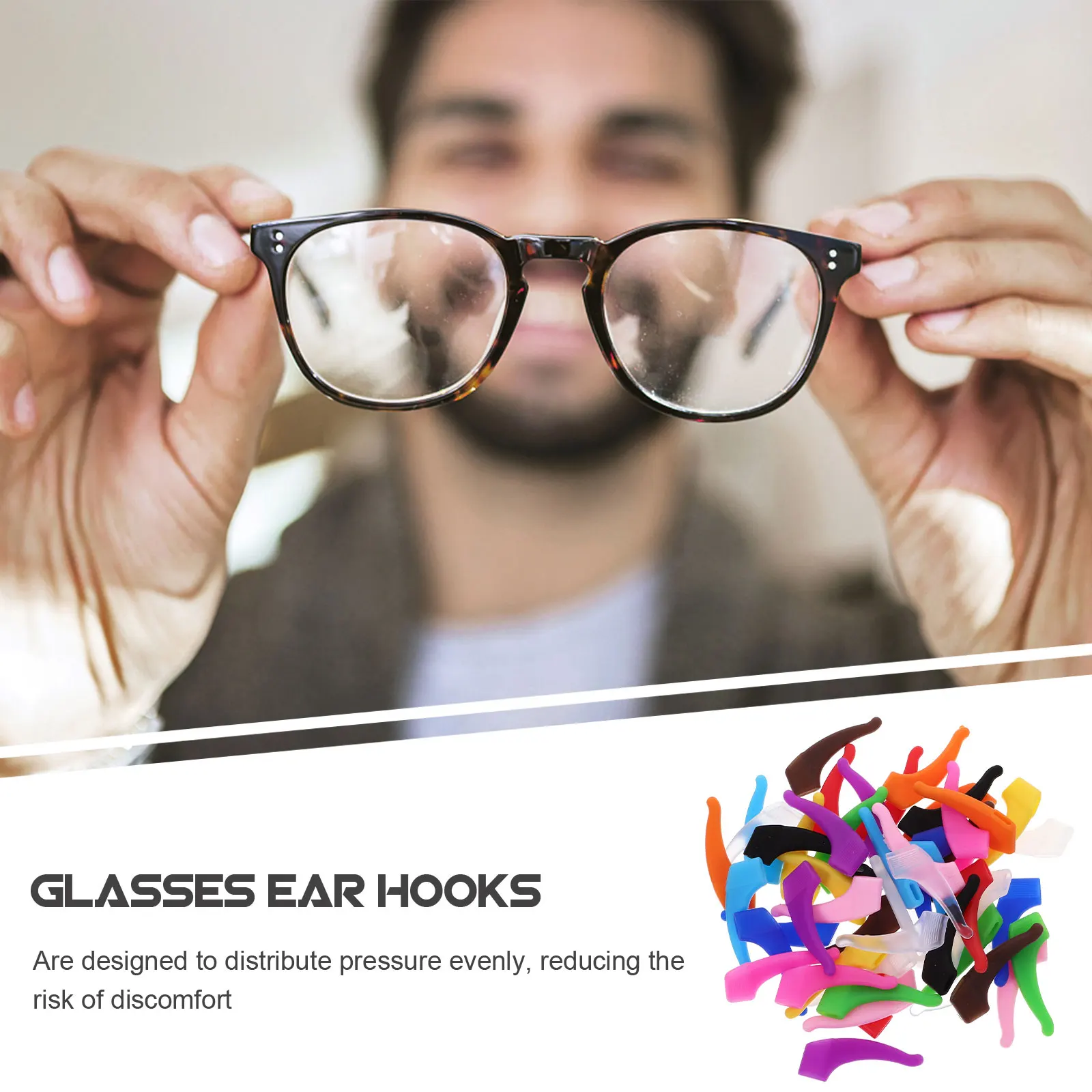 Eyeglass Anti-Slip Covers Silicone Ear Cushions Glasses Temple Grips for Running Hiking Outdoor Sports Retainers 
Eyeglass Anti-Slip Covers Silicone Ear Cushions Glasses Temple Grips for Running Hiking Outdoor Sports Retainers