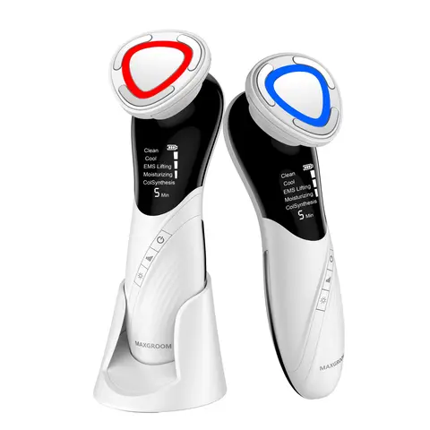 MAXGROOM EMS Facial Massager Face Lifting LED Photon Deep Clean Eye Skin Wrinkle Removing Heat Vibration Skincare Beauty Device