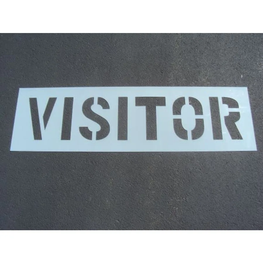 12" Visitor Parking Lot Stencil - Actual 12 Inch Letters - SPANS 57". Wider Font. Easy to See/Read. 1/16" LDPE Plastic. by Co.
12" Visitor Parking Lot Stencil - Actual 12 Inch Letters - SPANS 57". Wider Font. Easy to See/Read. 1/16" LDPE Plastic. by Co.