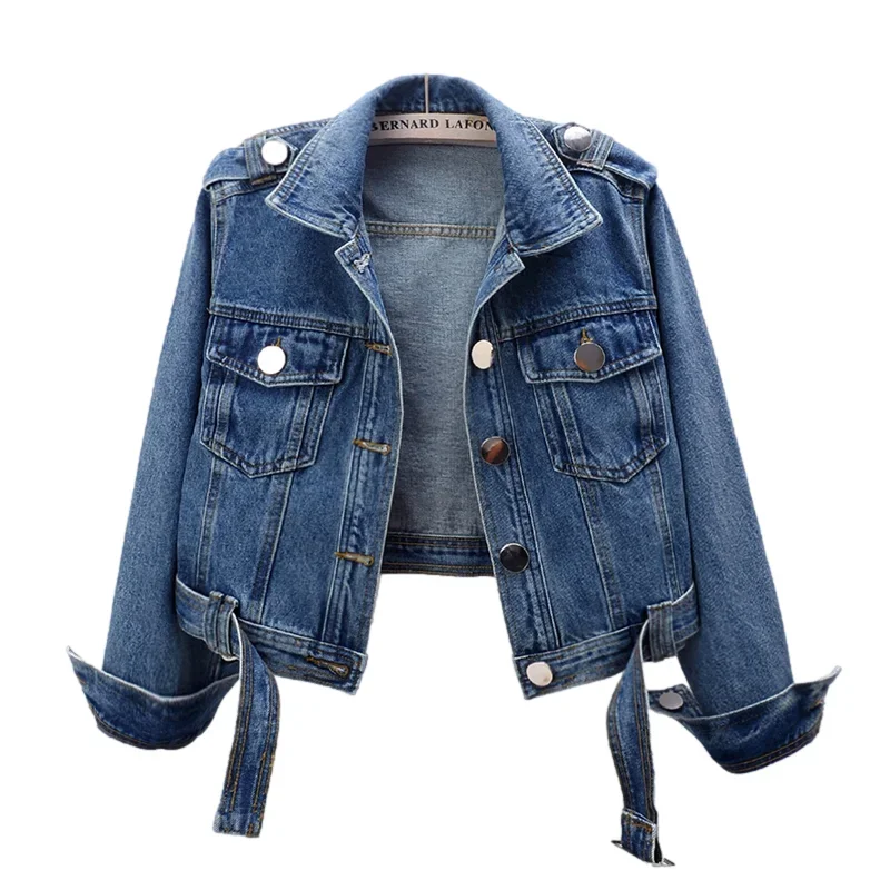 Vintage Blue Big Pocket Denim Jacket Women Autumn Korean Casual Cowboy Outerwear Hem Belt Loose Short Jeans Jacket Coat Female
Vintage Blue Big Pocket Denim Jacket Women Autumn Korean Casual Cowboy Outerwear Hem Belt Loose Short Jeans Jacket Coat Female