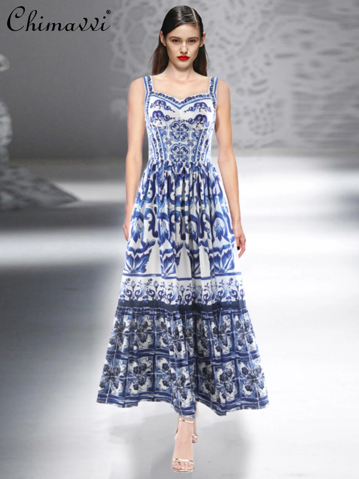 Holiday Style Strap Long Dress 2024 Summer Dresses New Fashion Sexy High-Waist Slim Pleated Temperament Women's Printed Dress
Holiday Style Strap Long Dress 2024 Summer Dresses New Fashion Sexy High-Waist Slim Pleated Temperament Women's Printed Dress