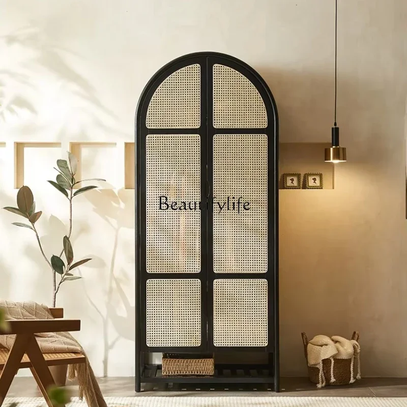 LXNordic solid wood rattan retro arched dome casement door storage clothing cabinet
LXNordic solid wood rattan retro arched dome casement door storage clothing cabinet