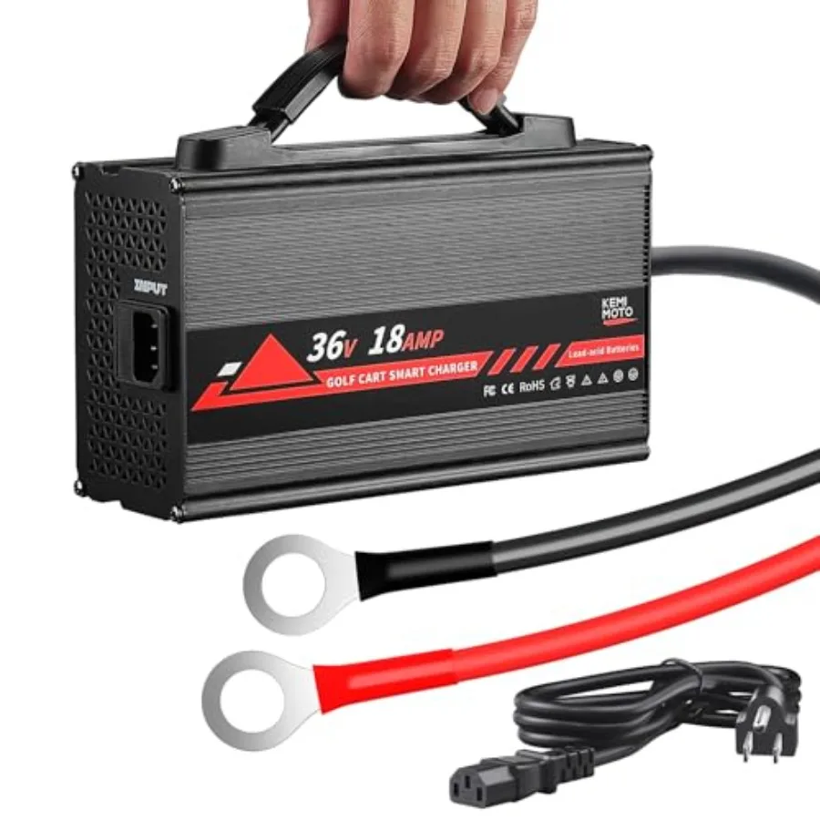 Onboard 36V golf cart charger for lead acid batteries: universal fit, black housing, overcharge protection and BMS, full charge
Onboard 36V golf cart charger for lead acid batteries: universal fit, black housing, overcharge protection and BMS, full charge