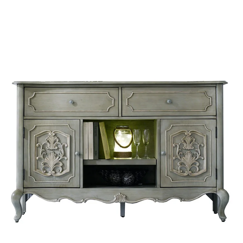 Furniture American solid wood dining side living room retro carved tea cabinet tableware storage cabinet double door locker
Furniture American solid wood dining side living room retro carved tea cabinet tableware storage cabinet double door locker