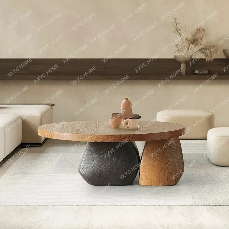 Wabi Sansan Solid Wood Sofa Coffee Table Living Room Household Light Luxury High-end Small Round Table
Wabi Sansan Solid Wood Sofa Coffee Table Living Room Household Light Luxury High-end Small Round Table