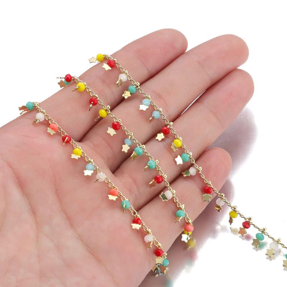 1Meter Crystal Beads Chains Love Pendant Bead Chain for DIY Bracelet Necklace Jewelry Handmade Making Finding Accessories
1Meter Crystal Beads Chains Love Pendant Bead Chain for DIY Bracelet Necklace Jewelry Handmade Making Finding Accessories