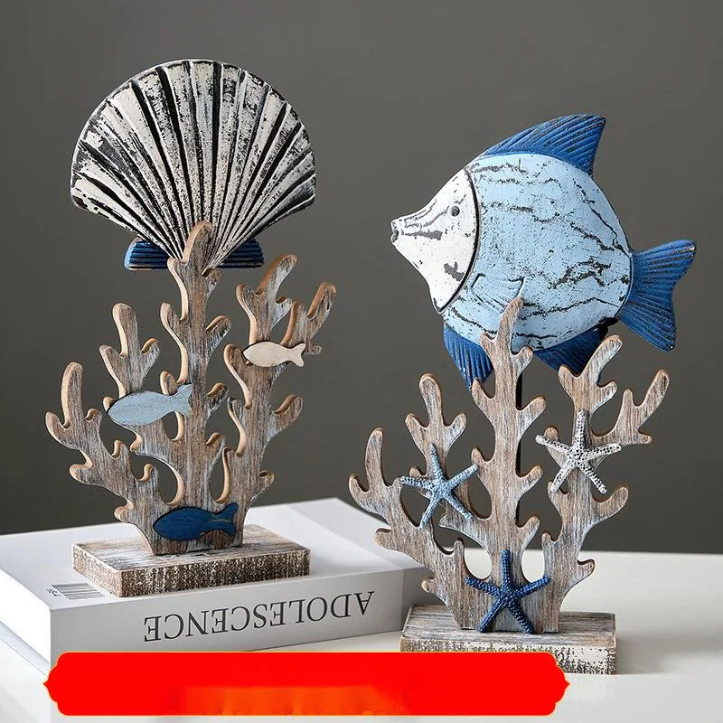 Mediterranean style wooden small fish ornament, shell coral decoration, model room, soft decoration, TV cabinet, table
Mediterranean style wooden small fish ornament, shell coral decoration, model room, soft decoration, TV cabinet, table
