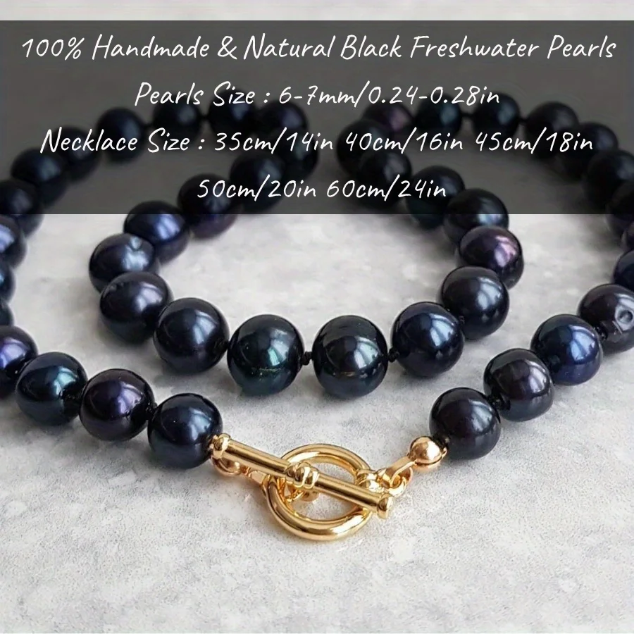 MYSOYA 6-7mm Natural Black Freshwater Pearl Necklace For Women And Men With Gift Box Birthday Wedding Christmas Jewelry Gift
MYSOYA 6-7mm Natural Black Freshwater Pearl Necklace For Women And Men With Gift Box Birthday Wedding Christmas Jewelry Gift