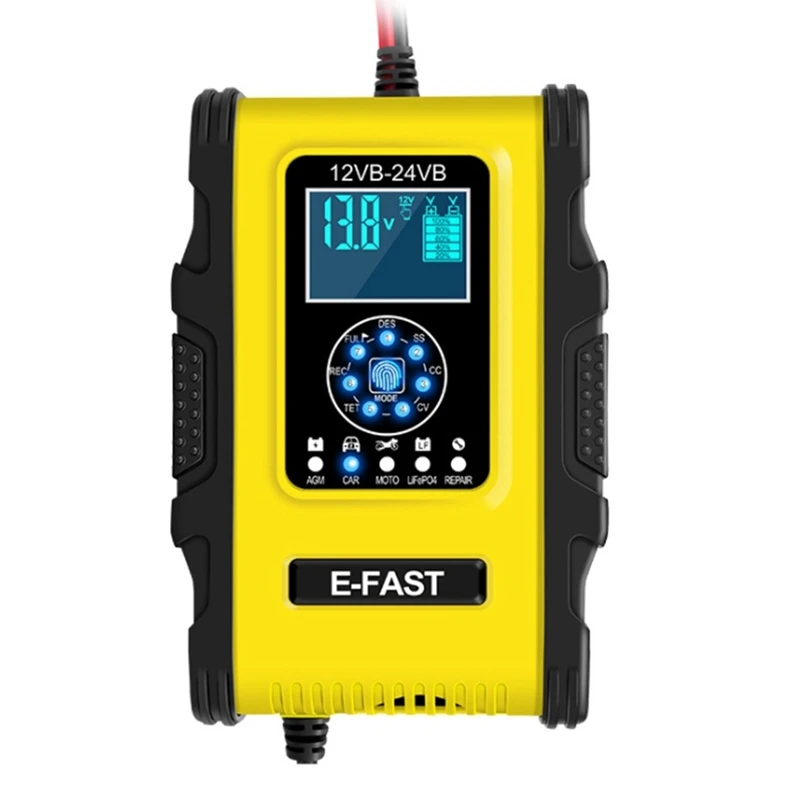 7 Stage Intelligent Car Battery Charger 12V 24V 12A Motorcycle Full Automatic Lifepo4 Gel AGM With LCD Display
7 Stage Intelligent Car Battery Charger 12V 24V 12A Motorcycle Full Automatic Lifepo4 Gel AGM With LCD Display