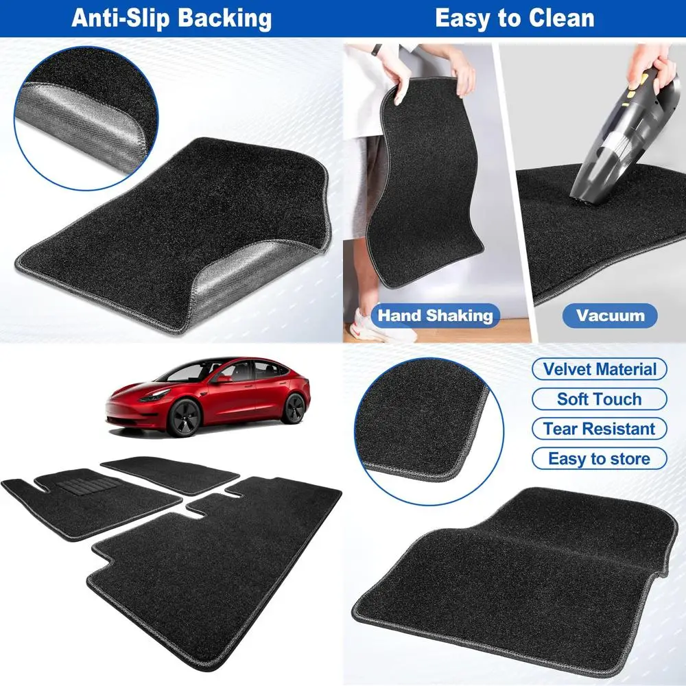 for Tesla Model 3 Floor Mats Carpet 2025-2017, Cut Pile Car Floor Mats, Anti-Slip for Model 3, All Weather Protector Automotive,
for Tesla Model 3 Floor Mats Carpet 2025-2017, Cut Pile Car Floor Mats, Anti-Slip for Model 3, All Weather Protector Automotive,