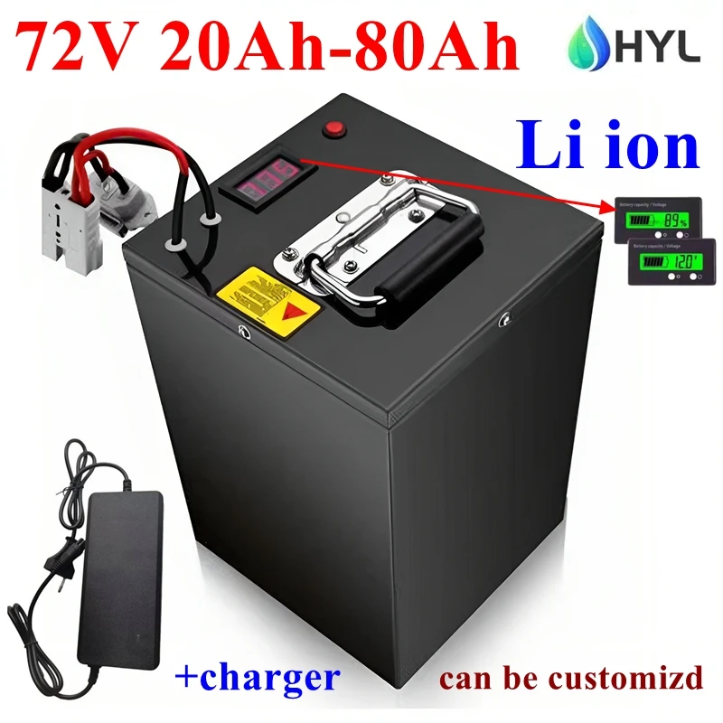 72V 20AH 30AH 40Ah 50AH 60AH 70AH 80Ah Lithium -ion battery with BMS for motorcycle electric car pedal energy golf cart 100K+ si
72V 20AH 30AH 40Ah 50AH 60AH 70AH 80Ah Lithium -ion battery with BMS for motorcycle electric car pedal energy golf cart 100K+ si