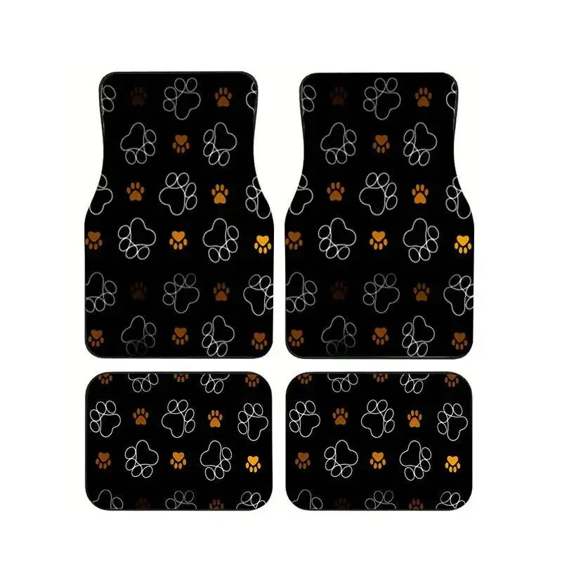 Dog Paw Print Car Floor Mats 4pcs Black Brown Non-slip Foot Pads for Pet Lovers Auto Interior Accessories
Dog Paw Print Car Floor Mats 4pcs Black Brown Non-slip Foot Pads for Pet Lovers Auto Interior Accessories