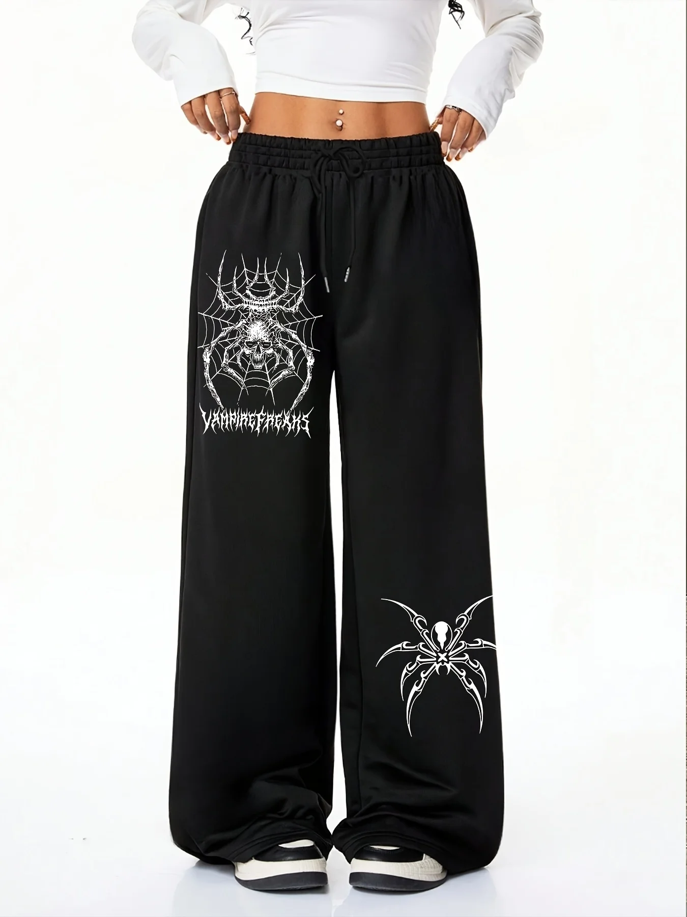 Женские осенние и зимние свободные прямые флисовые спортивные штаны больших размеров с принтом паука, модная уличная одежда, стильная универсальная
Женские осенние и зимние свободные прямые флисовые спортивные штаны больших размеров с принтом паука, модная уличная одежда, стильная универсальная