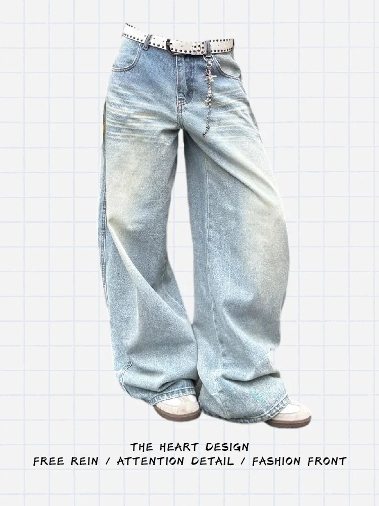 High Waist Wide Leg Denim Jeans Women's Autumn American High Street Waed Design Silhouette Knife Floor-Length Pants
High Waist Wide Leg Denim Jeans Women's Autumn American High Street Waed Design Silhouette Knife Floor-Length Pants