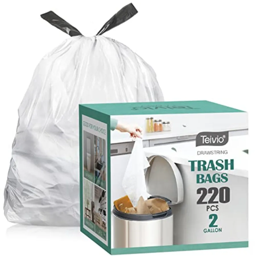 2 Gallon Small 220 Counts Strong Drawstring Trash Bags Garbage Bags by, Bathroom Trash Can Bin Liners, Plastic Bags for home of
2 Gallon Small 220 Counts Strong Drawstring Trash Bags Garbage Bags by, Bathroom Trash Can Bin Liners, Plastic Bags for home of