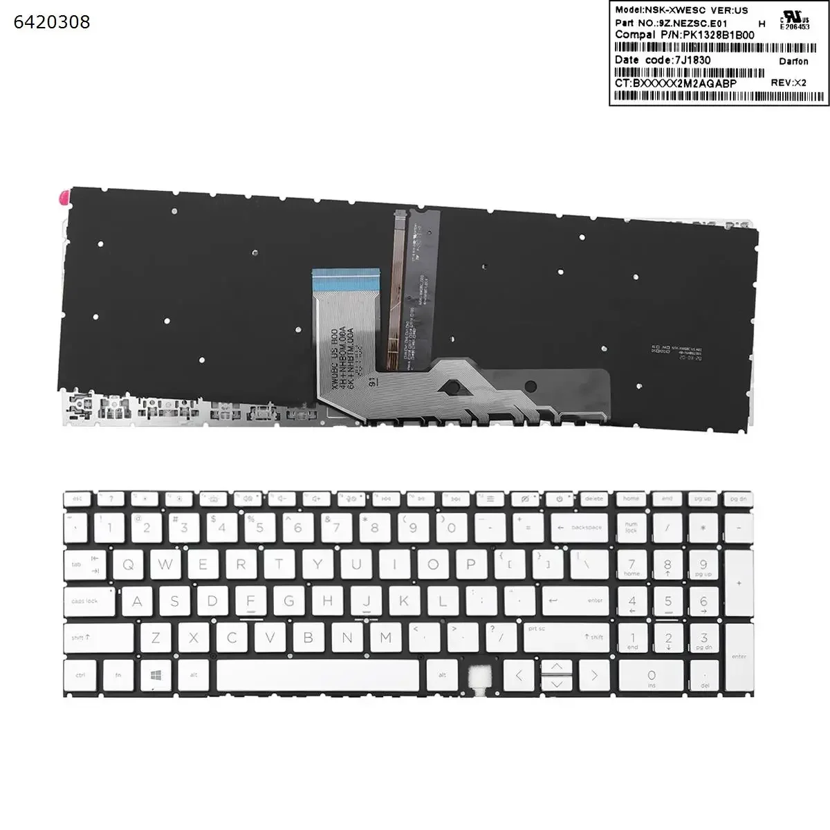 US Laptop Keyboard for HP Envy 17-cg 17-cgxxx 15 - ED 15-edxxx Silver with Backlit
US Laptop Keyboard for HP Envy 17-cg 17-cgxxx 15 - ED 15-edxxx Silver with Backlit