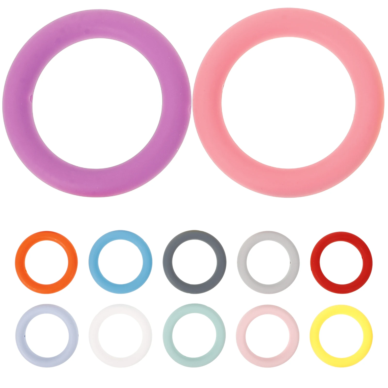 12 Pcs Colored Silicone Rings Round Circles Keychain DIY Supplies Lightweight Non-detachable Jewelry Making Kits Small Ring 
12 Pcs Colored Silicone Rings Round Circles Keychain DIY Supplies Lightweight Non-detachable Jewelry Making Kits Small Ring