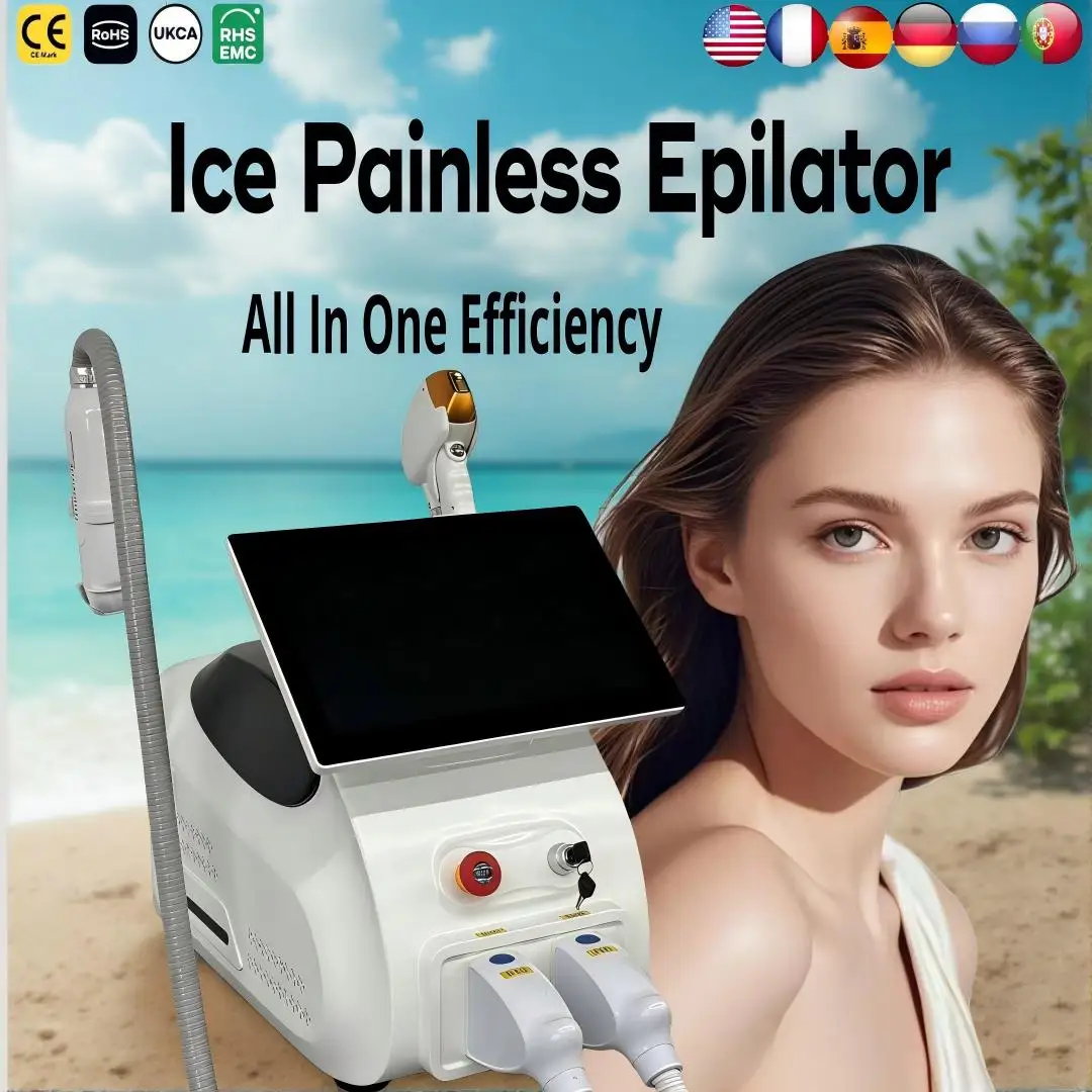 Ice Painless 808 Epilator Picosecond Laser 2 in 1 Hair Removal Skin Rejuvenation Pigment Fade Professional Salon Beauty Machine
Ice Painless 808 Epilator Picosecond Laser 2 in 1 Hair Removal Skin Rejuvenation Pigment Fade Professional Salon Beauty Machine