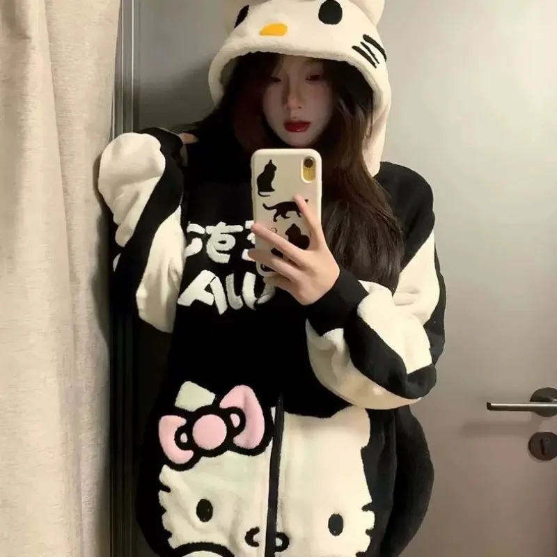 Winter Kawaii Hello Kitty Sanrio Students Comfortable Warm Hooded Hoodie Children Fleece Jacket Furry Sportswear Gift for Kids
Winter Kawaii Hello Kitty Sanrio Students Comfortable Warm Hooded Hoodie Children Fleece Jacket Furry Sportswear Gift for Kids