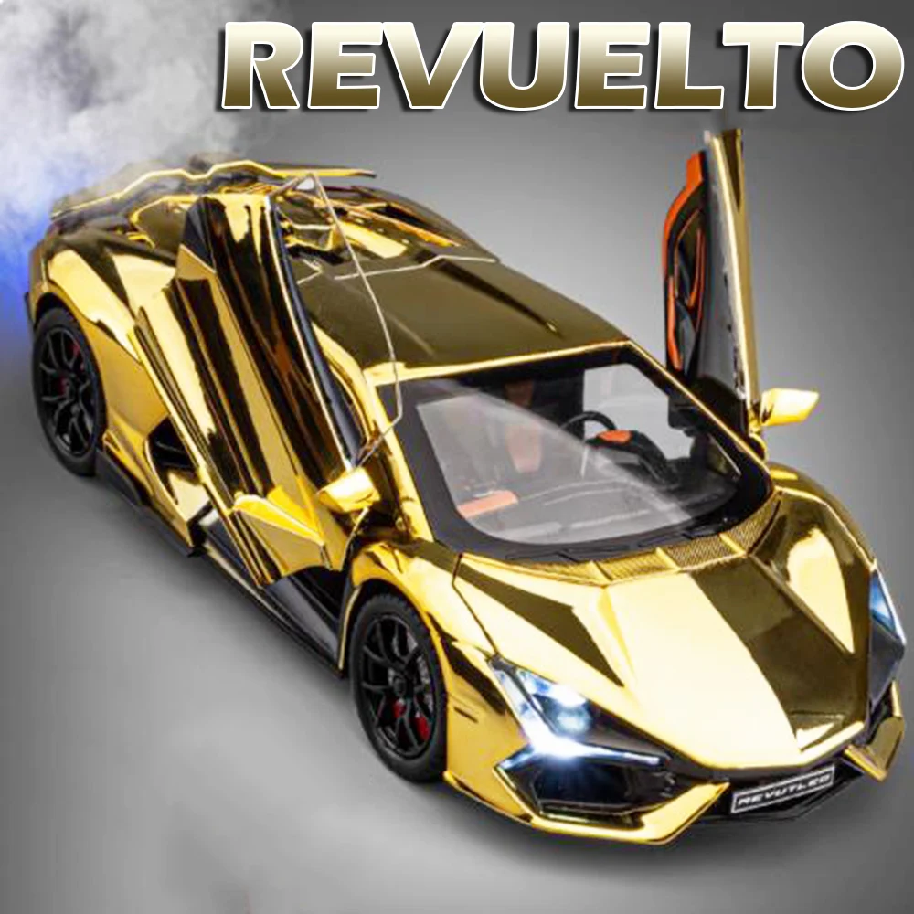 1:24 Scale REVUELTO Miniature Model Toy Sports Cars Alloy Diecast Supercars Sound Light Doors Opened Pull Back for Kids Gifts
1:24 Scale REVUELTO Miniature Model Toy Sports Cars Alloy Diecast Supercars Sound Light Doors Opened Pull Back for Kids Gifts